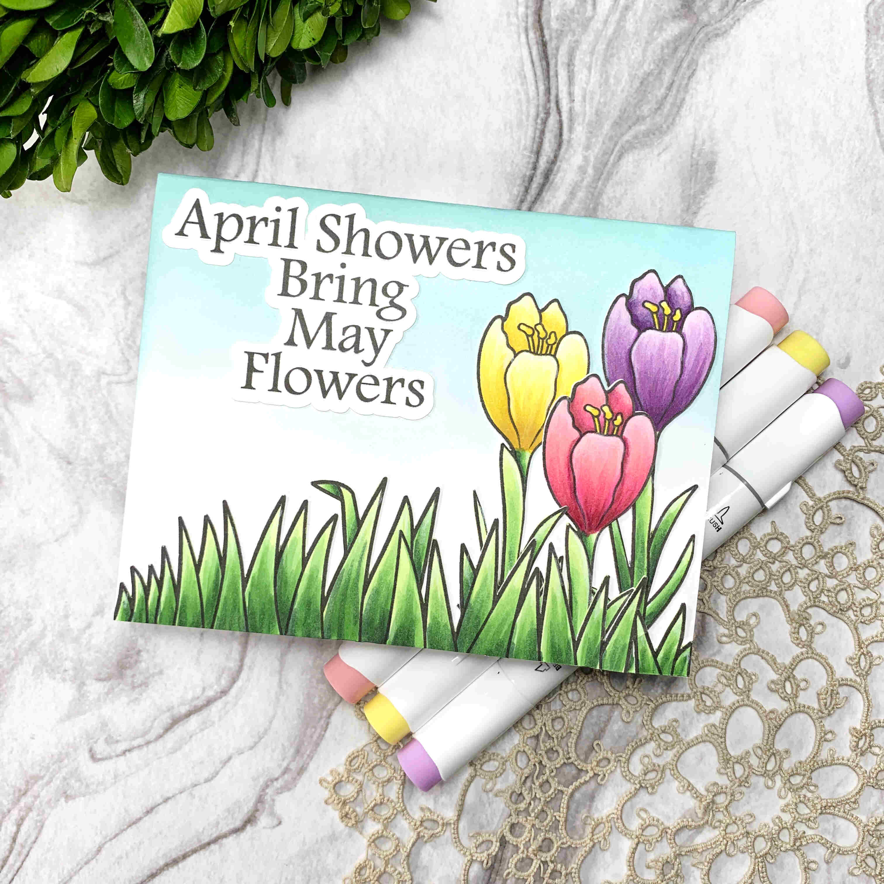 Signs of Spring Floral Card by Sasha S Signs of Spring Floral Card